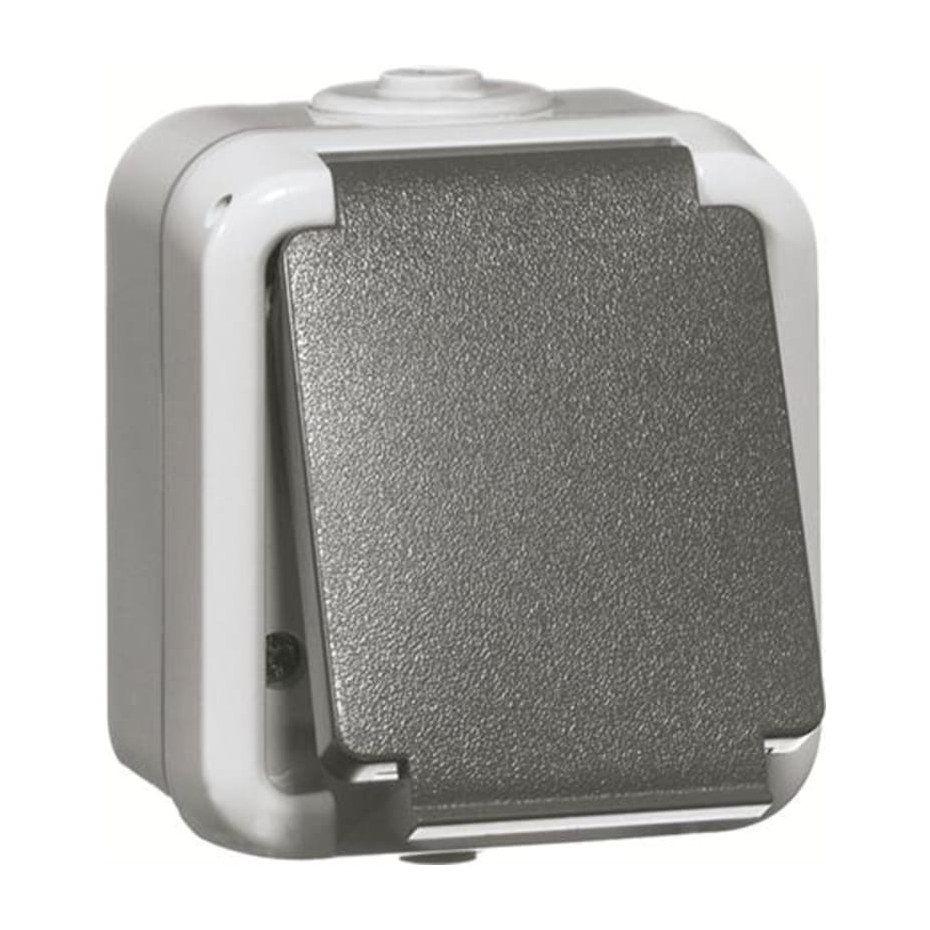 Peha Wandcontactdoos, randaarde (schuko), opbouw, schroef, klapdeksel, IP44