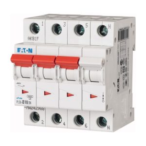 Eaton PLS6-C10/3N-MW Installatieautomaat 4P 10 Ampere C-KAR 400V 4 MOD