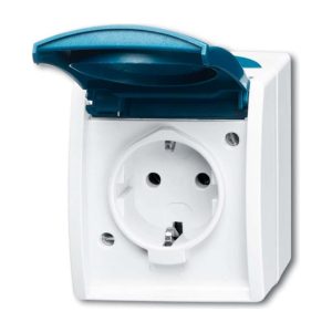 Busch-Jaeger ABB Ocean Wandcontactdoos IP44 blauw opbouw 20 EBW-53