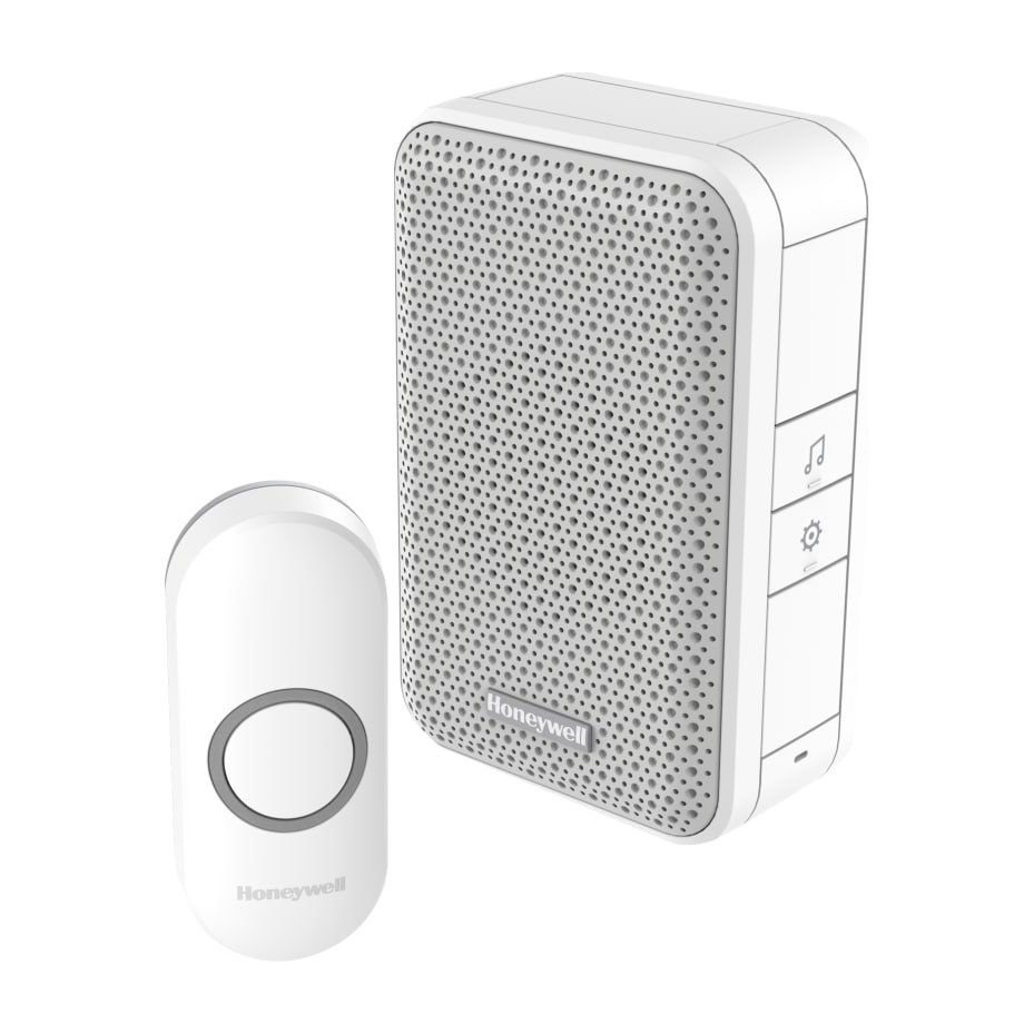Honeywell Home RF 3 serie 4 melodieën. Deurbel, drukknop verticaal, wit