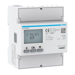 Hager Elektriciteitsmeter/KwH-meter 80 A 276 V ECP380D