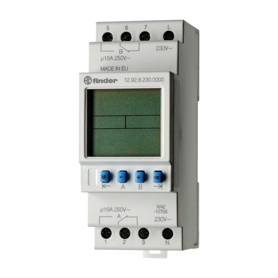 Finder Digitale schakelklok voor paneelbouw 90mm 16 A 230 V IP20 2WISS