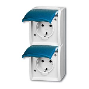 Busch-Jaeger ABB Ocean Wandcontactdoos IP44 blauw opbouw 20-02EBW-53