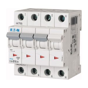 Eaton PLSM-B16/3N-MW Installatieautomaat 4P 16 Ampere B-KAR 400V 4 MOD