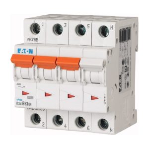 Eaton PLSM-B63/3N-MW Installatieautomaat 4P 63 Ampere B-KAR 400V 4 MOD