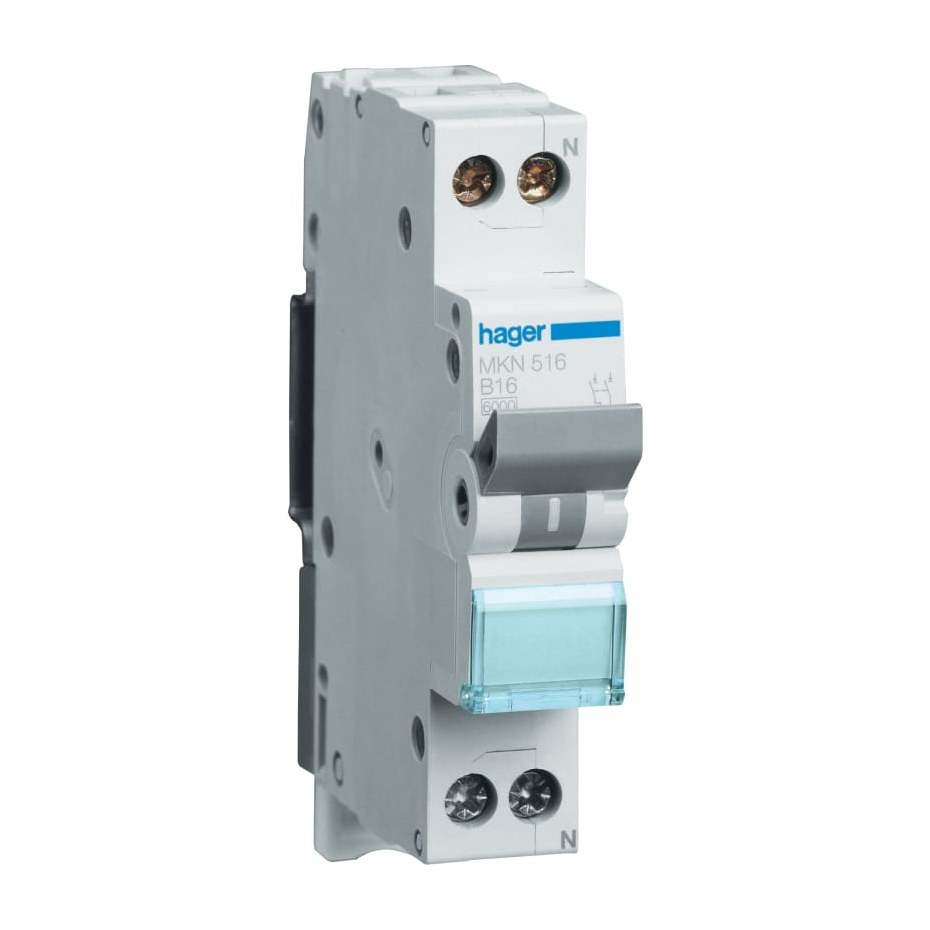 Hager MKN506 Installatieautomaat 1P+N 6 Ampere B-KAR 6kA 240V 1 MOD