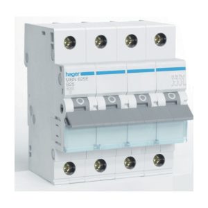 Hager MBN625E Installatieautomaat 3P+N 25 Ampere B-KAR 0kA 500V 4 MOD