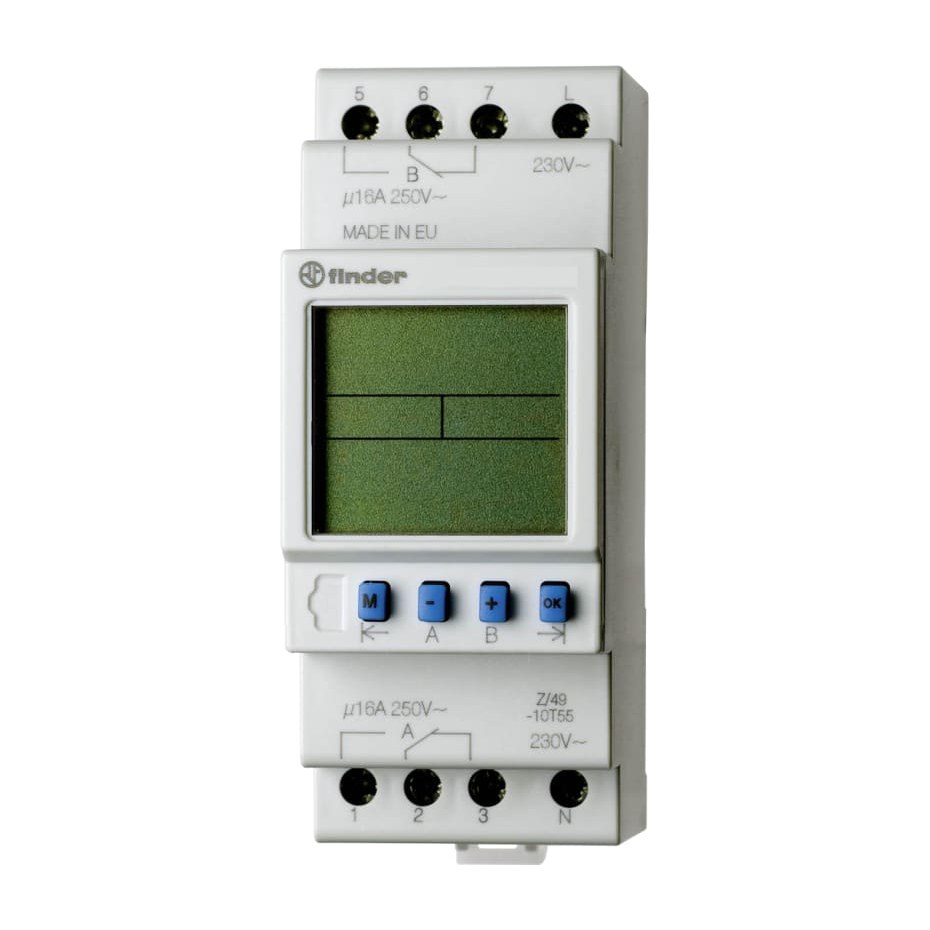Finder Digitale schakelklok voor paneelbouw 90mm 16 A 230 V IP20 2WIS