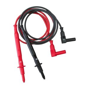 Testsnoer set 1 rood en 1 zwart snoer met plug en bemonsteringspin