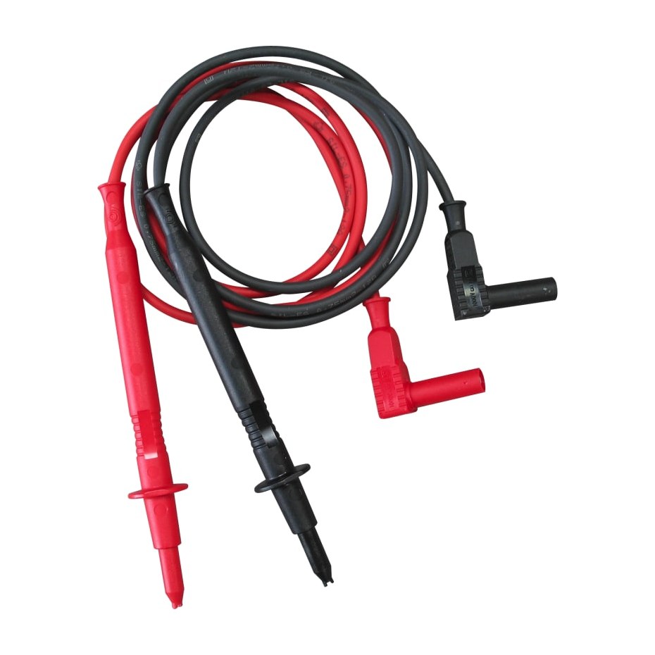 Testsnoer set 1 rood en 1 zwart snoer met plug en bemonsteringspin