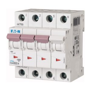 Eaton PLSM-C32/3N-MW Installatieautomaat 4P 32 Ampere C-KAR 400V 4 MOD