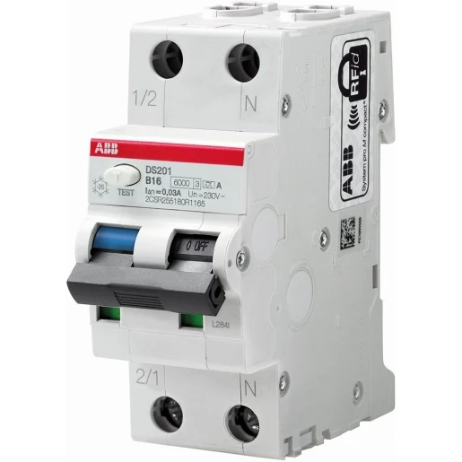ABB aardlekautomaat 1P+N 16 A 30 mA B-kar 10 kA