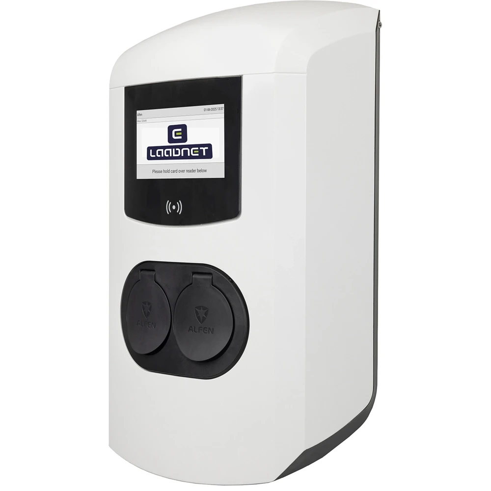 Alfen Eve Double Plus laadstation 2× 22 kW, contactdoos