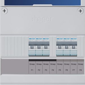 Hager Vision groepenkast 3-fase, 6 groepen, 2 aardlek, 40 A